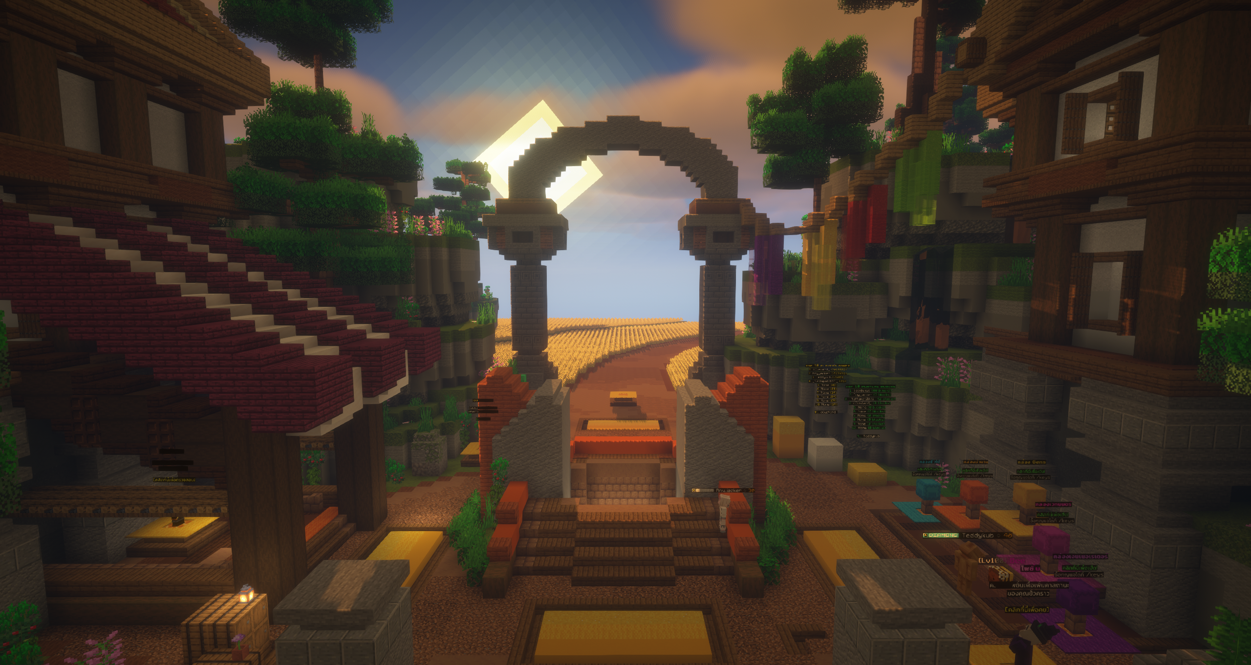 TeddyBlock lobby with portal and farming area